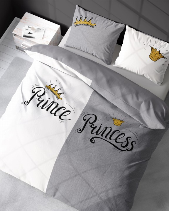 Pościel Holland  160x200 cm. 100 % Bawełna Biało Szara 4110