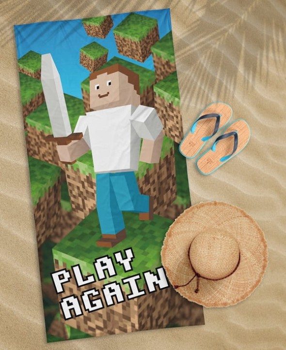 Ręcznik Plażowy 70x140 cm. 100 % Bawełna WZ94 PLAY AGAIN