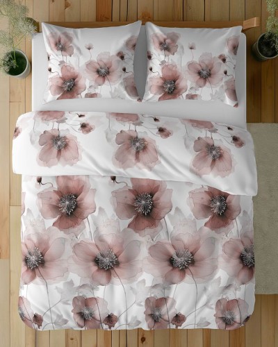 Pościel Bawełna Satynowa 220x200 cm. Kwiaty 4817-C