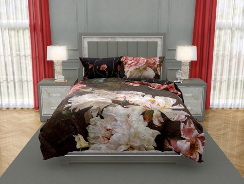 Luksusowa Pościel Z Bawełny Satynowej Druk Cyfrowy 160x200 cm. Kwiaty 006