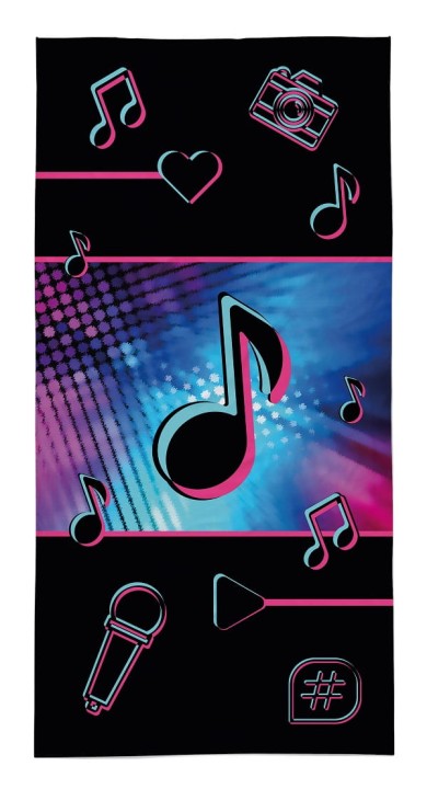 Ręcznik Plażowy 70x140 cm. 100 % Bawełna WZ46 MUSIC