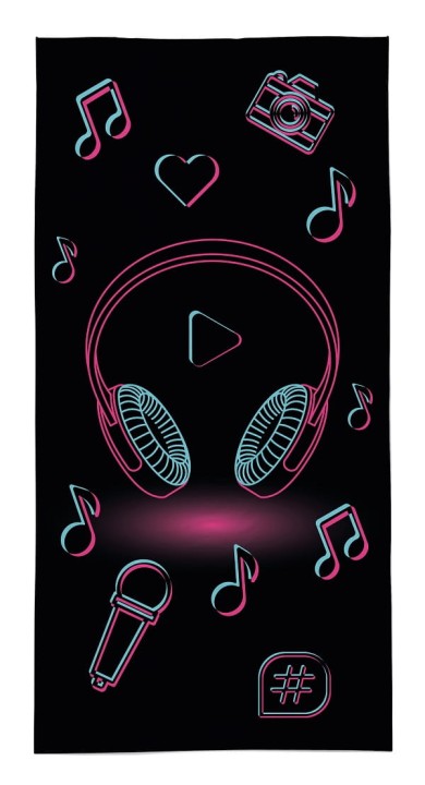 Ręcznik Plażowy 70x140 cm. 100 % Bawełna WZ45 MUSIC