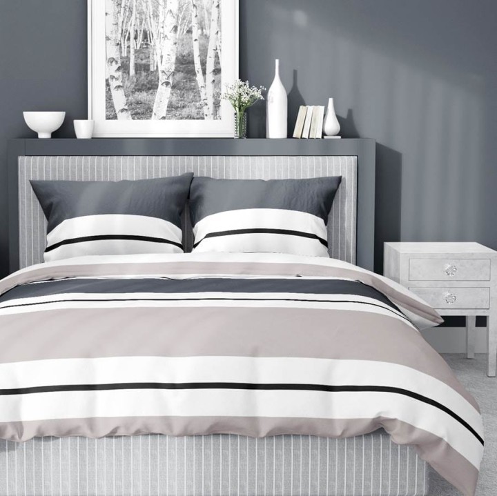 Pościel Bawełna Satynowa 220x200 cm. Pasy 5219-A