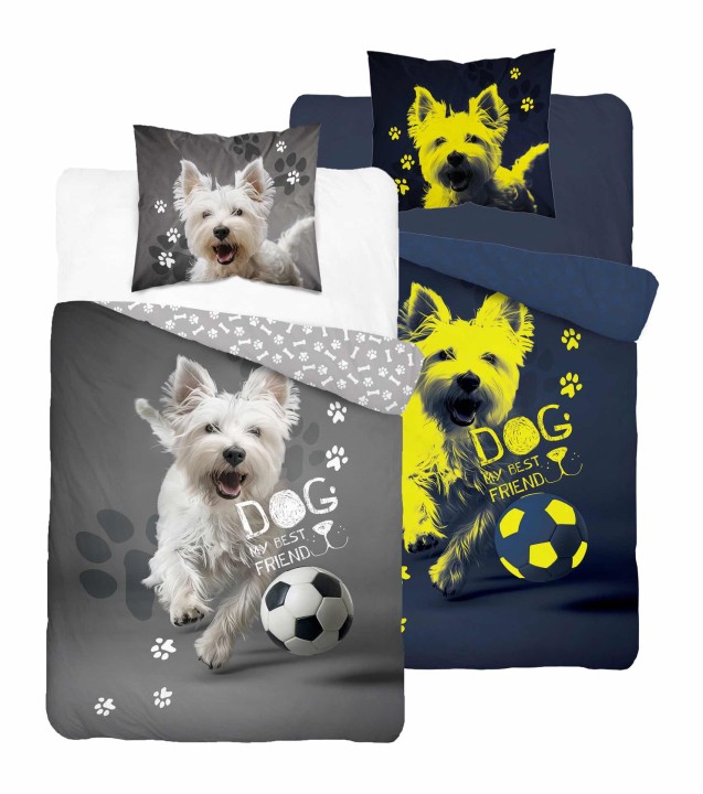 Pościel Dziecięca Świecąca W Ciemności 160x200 cm. Piesek 5205