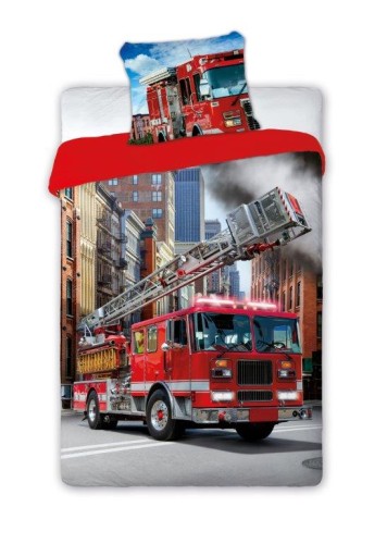 Pościel Dziecięca Wóz Strażacki 160x200 BAWEŁNA 100 % FAR-001