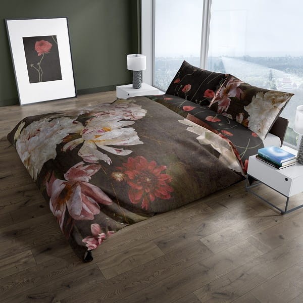 Luksusowa Pościel Z Bawełny Satynowej Druk Cyfrowy 220x200 cm. Kwiaty 006