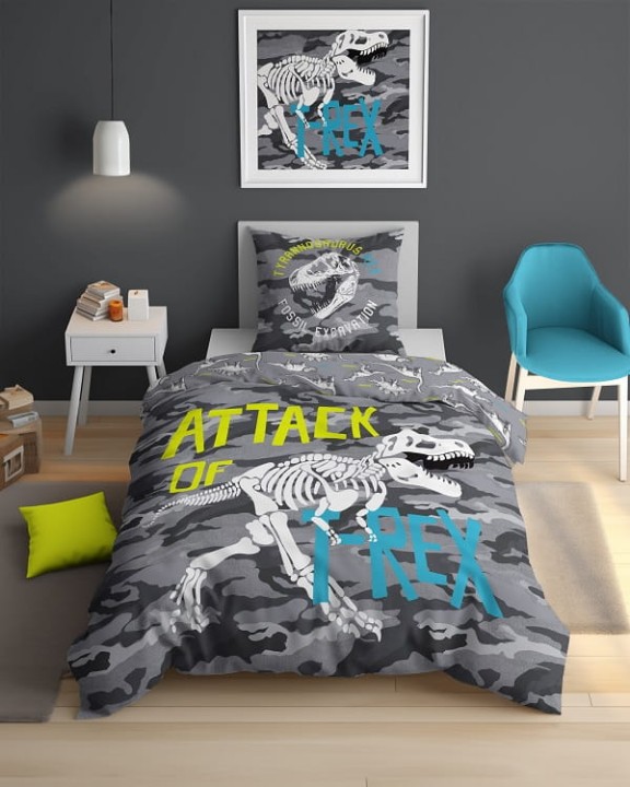 Pościel Dziecięca Świecąca W Ciemności T-Rex 140 x 200 cm. DETEX-172