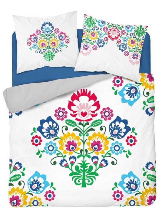 Pościel Kwiaty Folk 220x200 cm. 100 % Bawełna DETEX-23