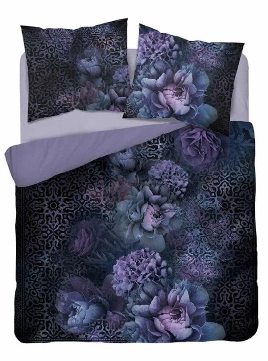 Pościel Holenderska 160x200 cm. 100 % Bawełna Fioletowa Kwiaty 4860