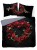 Pościel Holenderska 160x200 cm. 100 % Bawełna Czarna Serce Czerwone Róże 5287-A