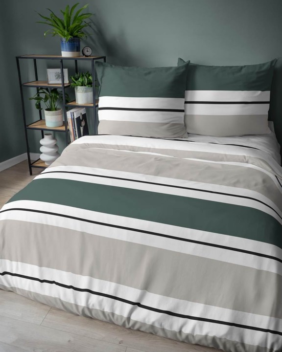 Pościel Bawełna Satynowa 220x200 cm. Pasy 5219-B
