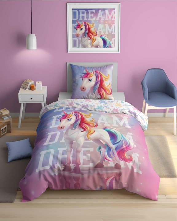 Pościel Dziecięca Świecąca W Ciemności 160x200 cm. Jednorożec 5208