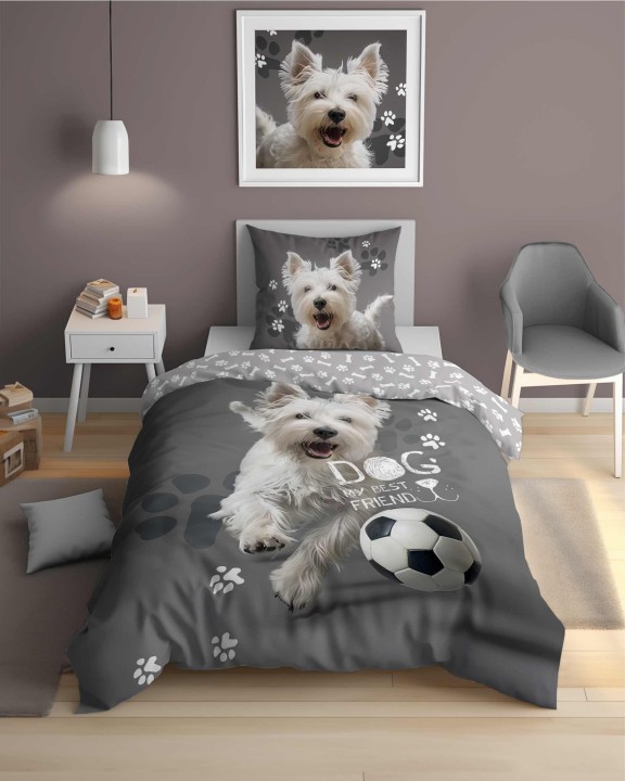 Pościel Dziecięca Świecąca W Ciemności 160x200 cm. Piesek 5205