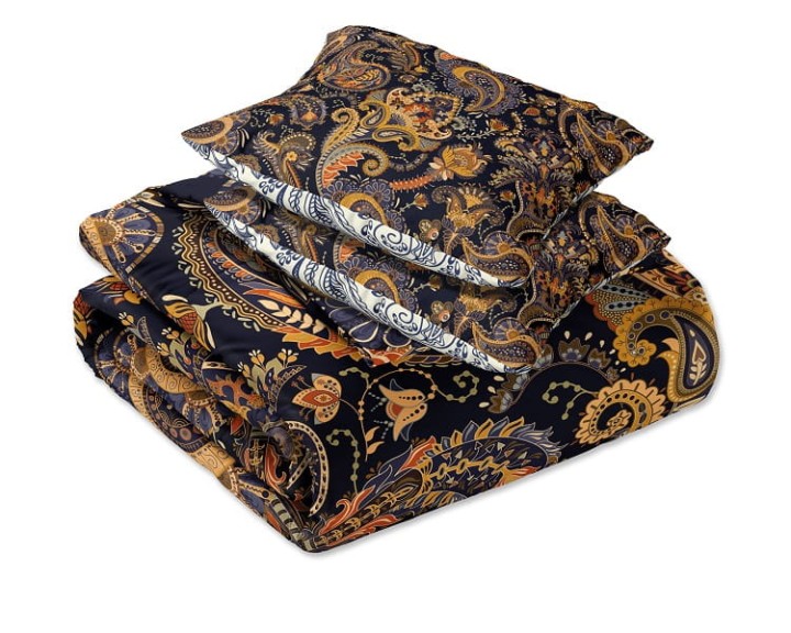 Luksusowa Pościel Z Bawełny Satynowej Druk Cyfrowy 160x200 cm. Czarna Złota Ornament 001