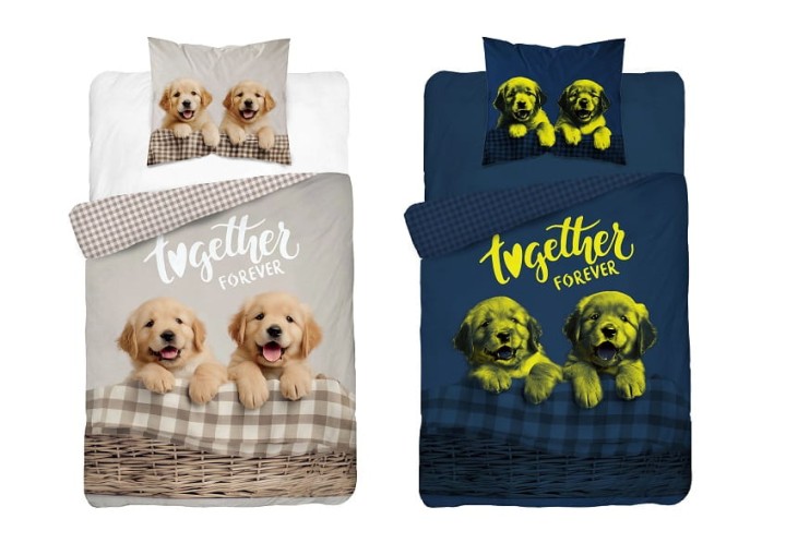 Pościel Dziecięca Świecąca W Ciemności 160x200 cm. Pieski 5553