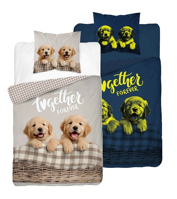 Pościel Dziecięca Świecąca W Ciemności 160x200 cm. Pieski 5553