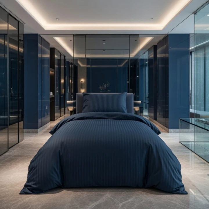 Luksusowa Pościel Modern Luxury Bawełna Satynowa 140x200 cm. Denim