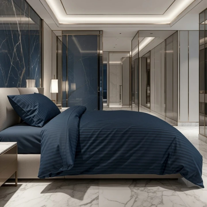 Luksusowa Pościel Modern Luxury Bawełna Satynowa 140x200 cm. Denim