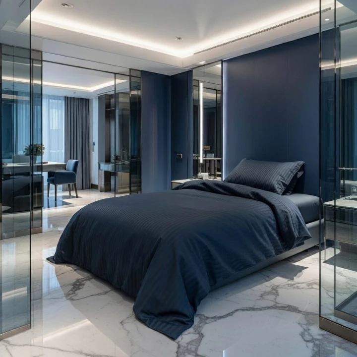 Luksusowa Pościel Modern Luxury Bawełna Satynowa 140x200 cm. Denim