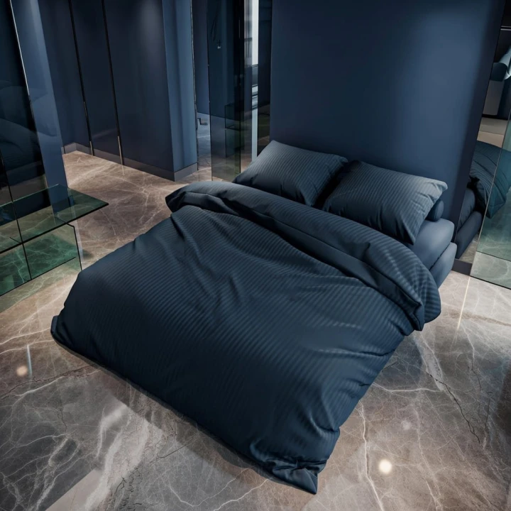 Luksusowa Pościel Modern Luxury Bawełna Satynowa 180x200 cm. Denim