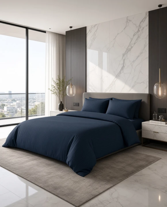 Luksusowa Pościel Modern Luxury Bawełna Satynowa 180x200 cm. Denim