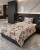 Pościel flanelowa beżowo kremowa w botaniczny wzór terakota – komplet 140x200 cm