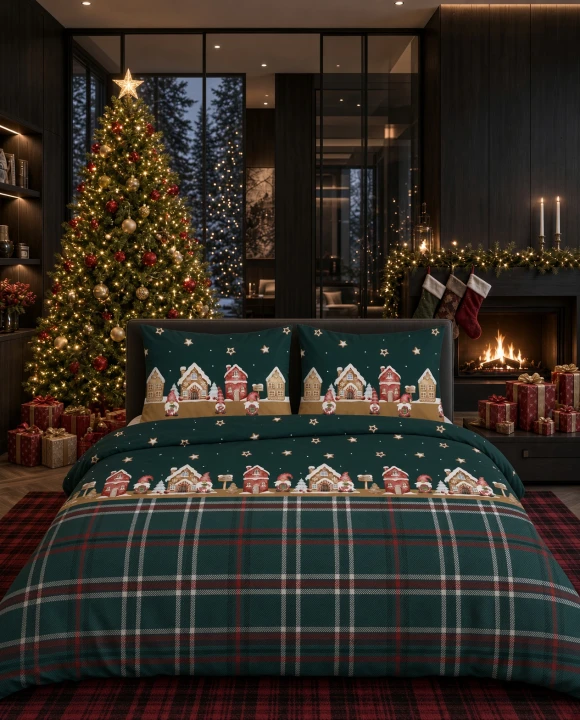 Komplet Pościeli Świątecznej Bawełnianej 220x200 BAWEŁNA 100 %